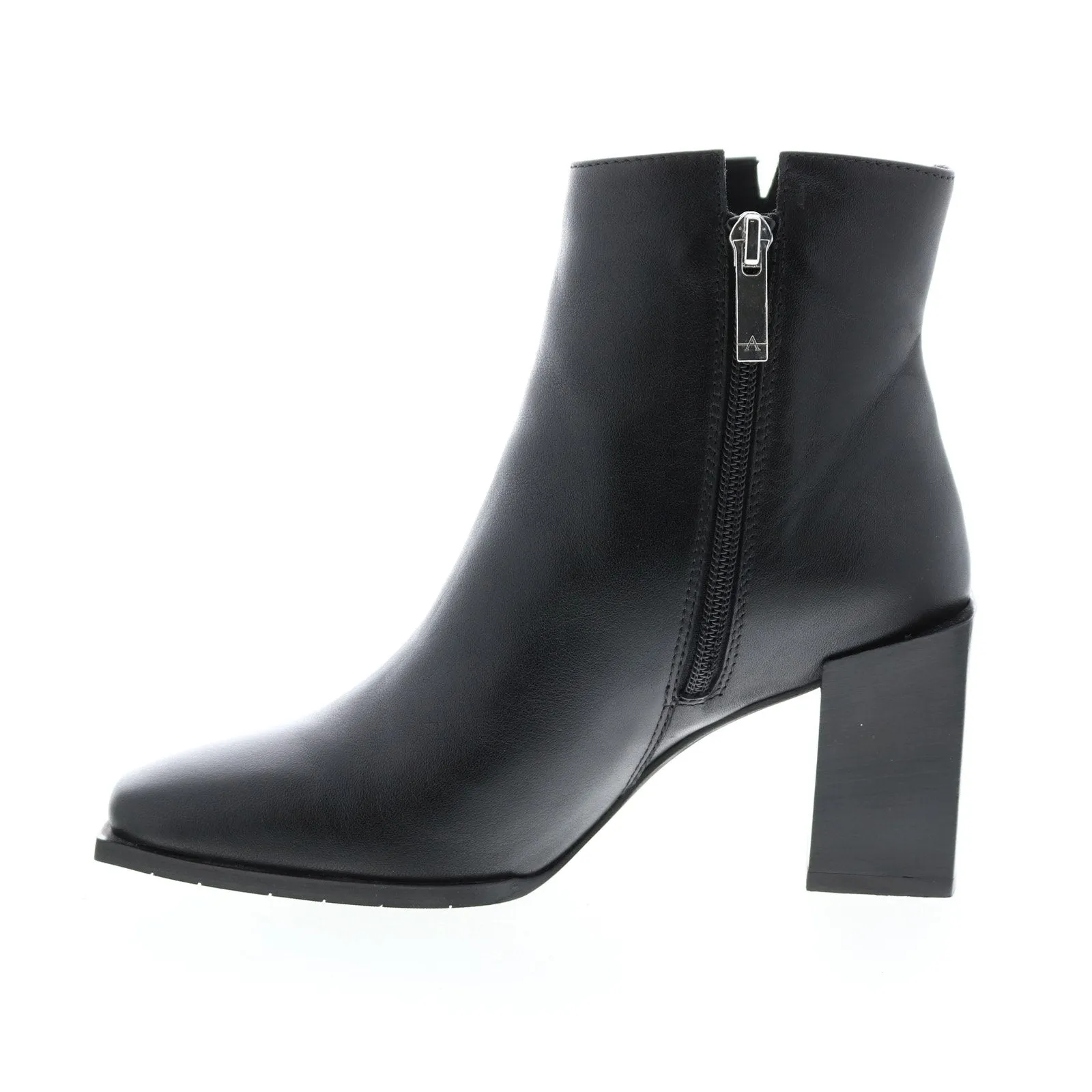 Aquatalia Emilee Calf Womens Black Leather Zipper Ankle & Booties Boots