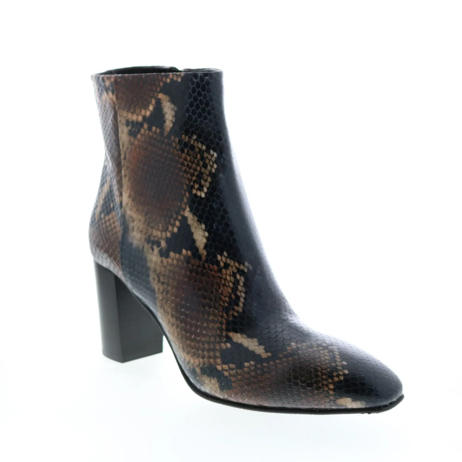 Aquatalia Florita Snake 34L3622-NBN Womens Brown Leather Zipper Ankle & Booties Boots