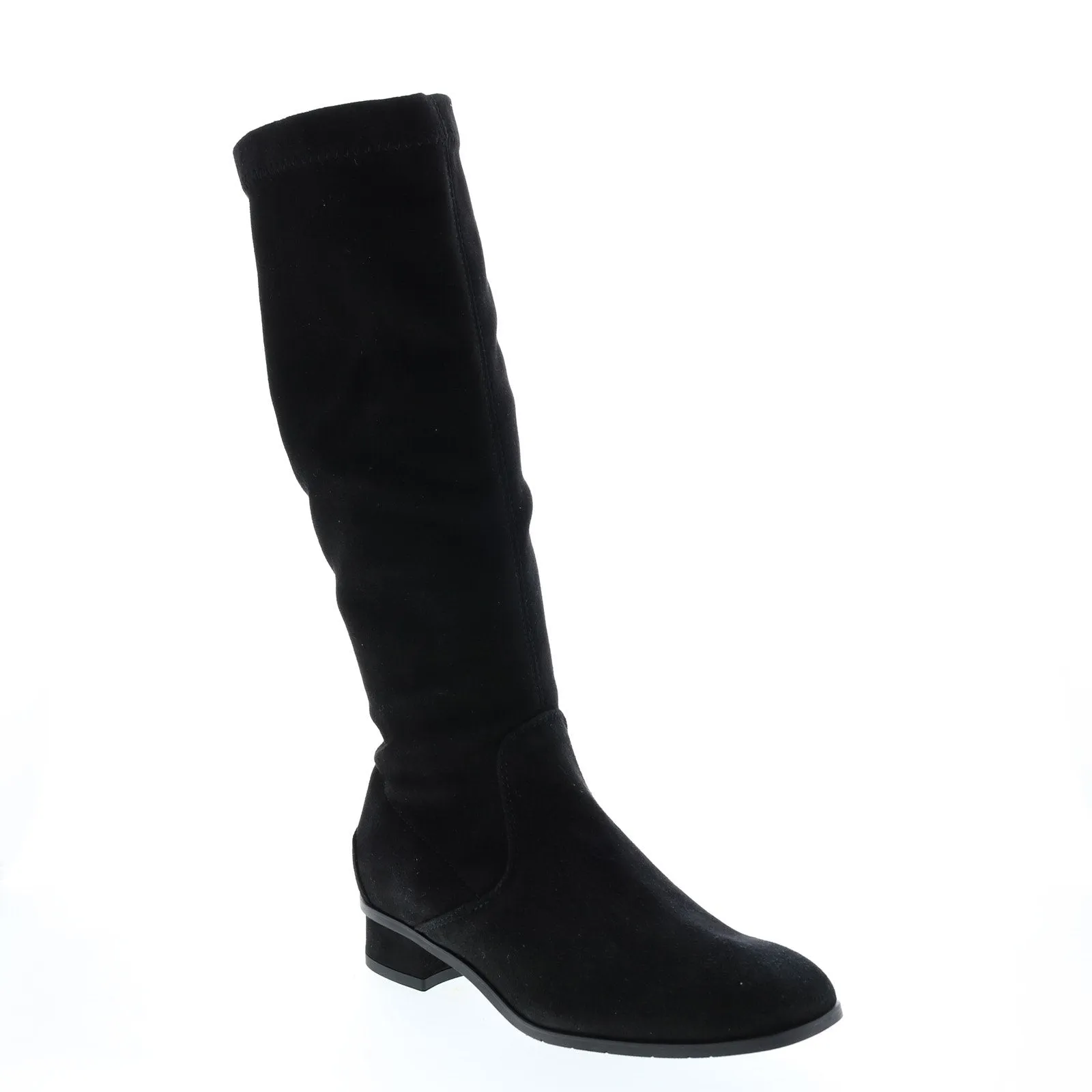 Aquatalia Livia Dr Sde Stetch Sde Womens Black Suede Zipper Knee High Boots