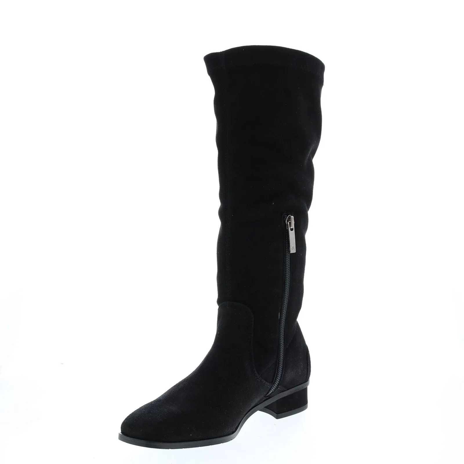 Aquatalia Livia Dr Sde Stetch Sde Womens Black Suede Zipper Knee High Boots