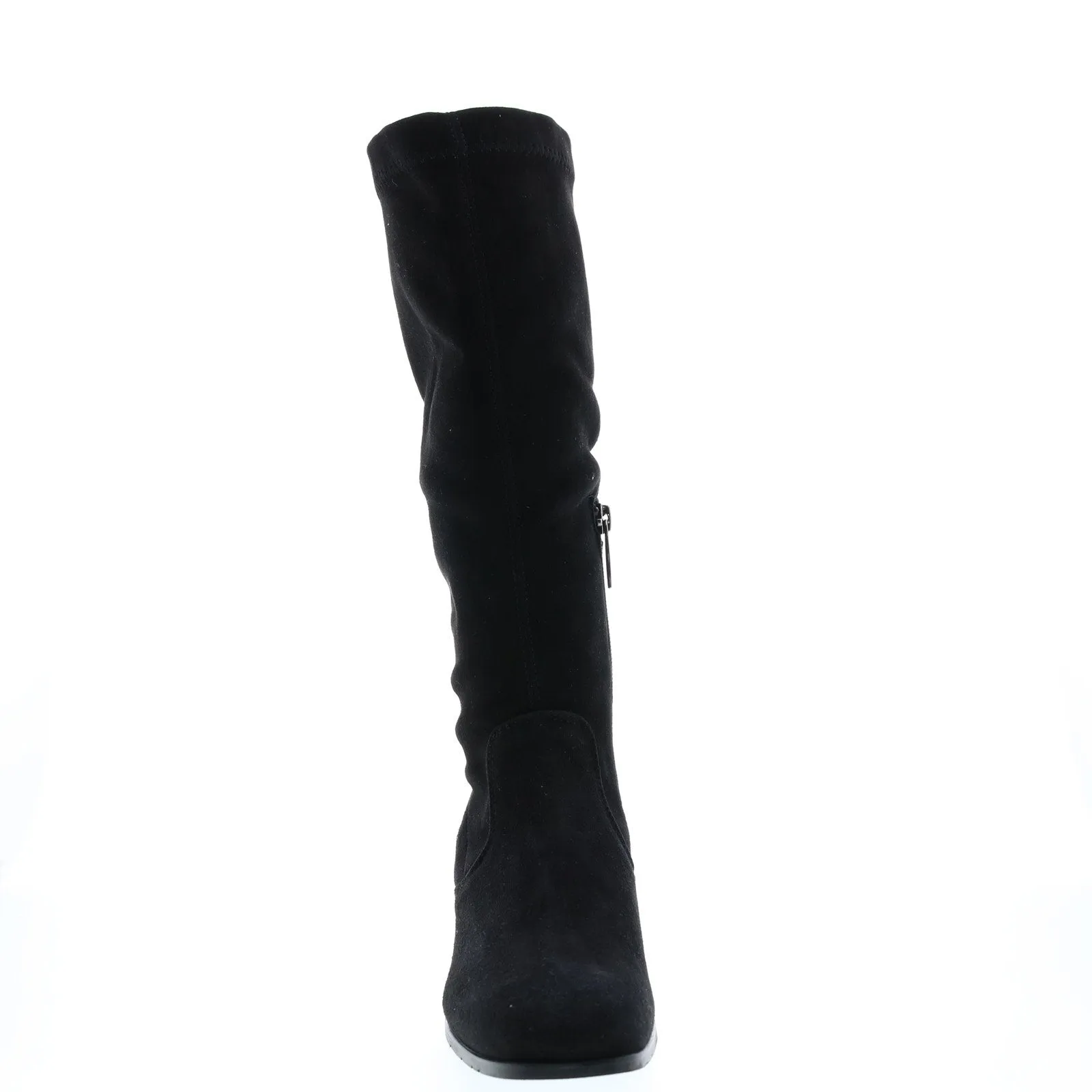 Aquatalia Livia Dr Sde Stetch Sde Womens Black Suede Zipper Knee High Boots