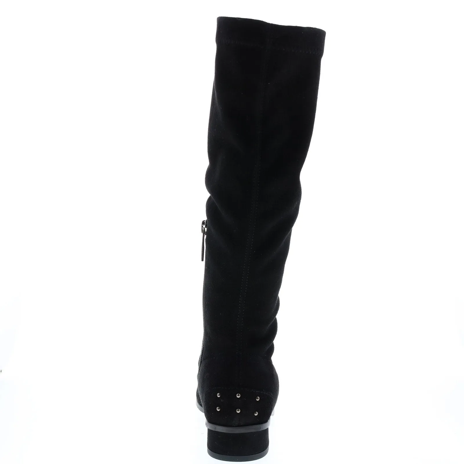 Aquatalia Livia Dr Sde Stetch Sde Womens Black Suede Zipper Knee High Boots