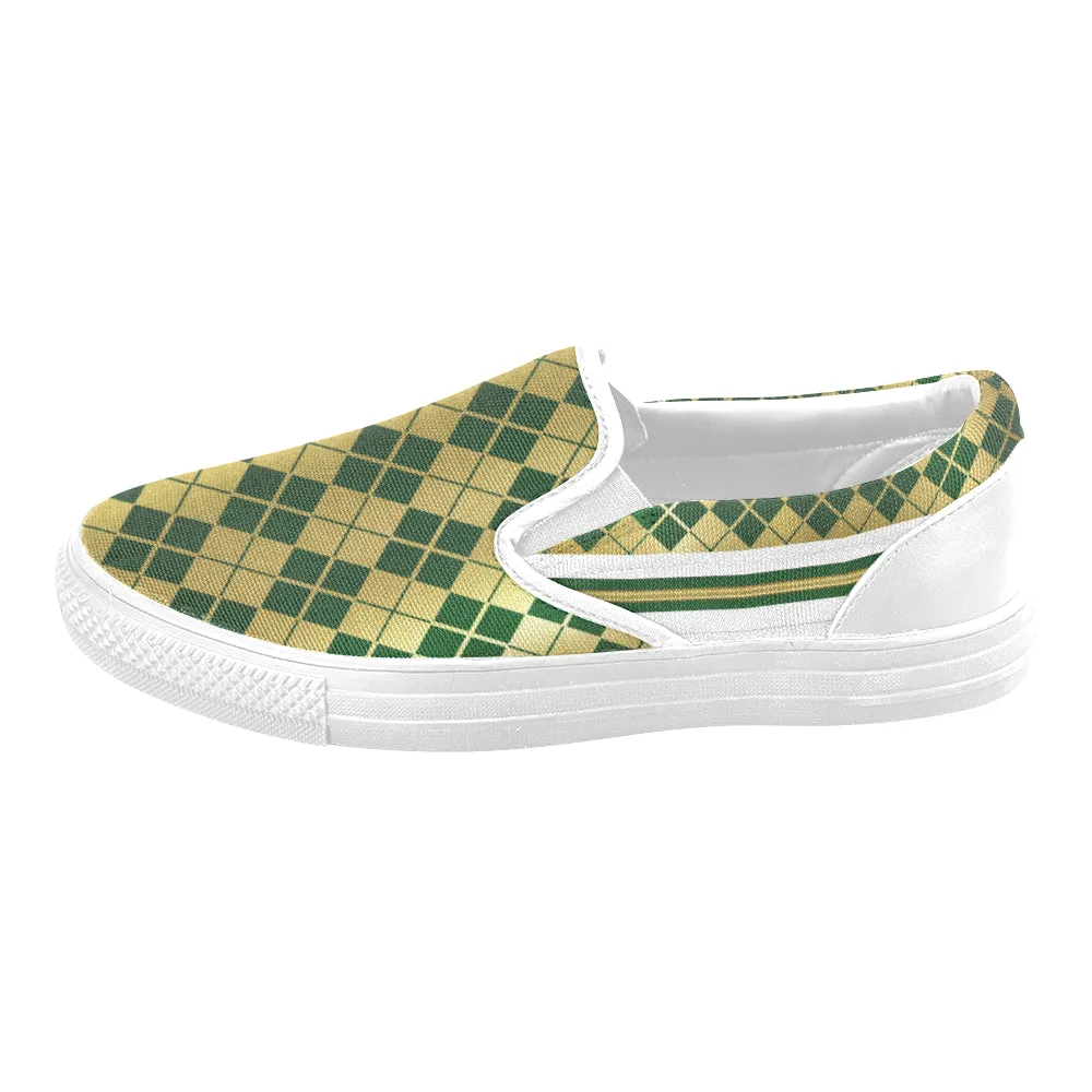 ARLEQUIN GREEN Unusual Slip-on Canvas Shoes