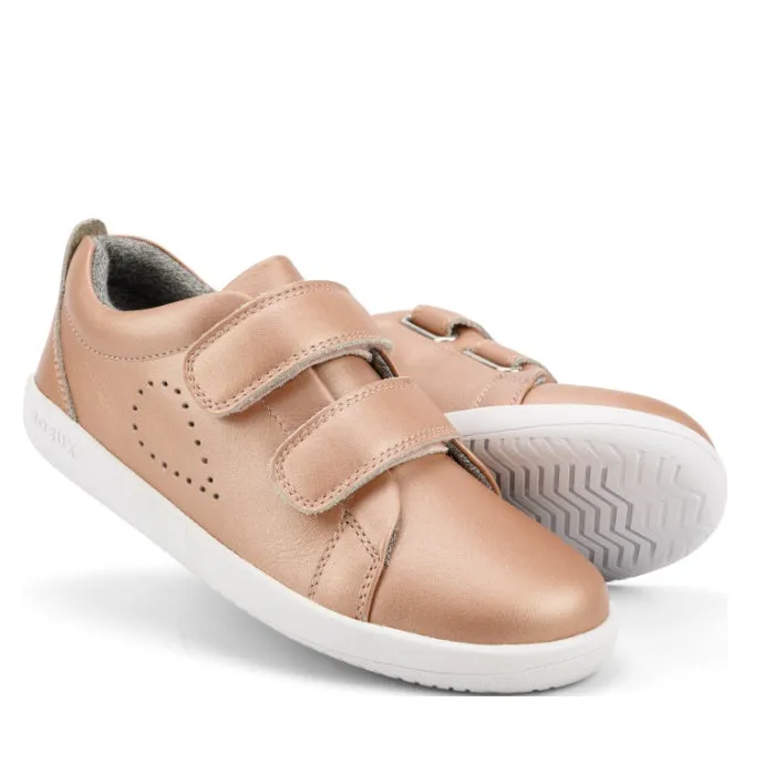 Bobux Kids   Plus Grass Court Rose Gold Velcro Trainers 832455