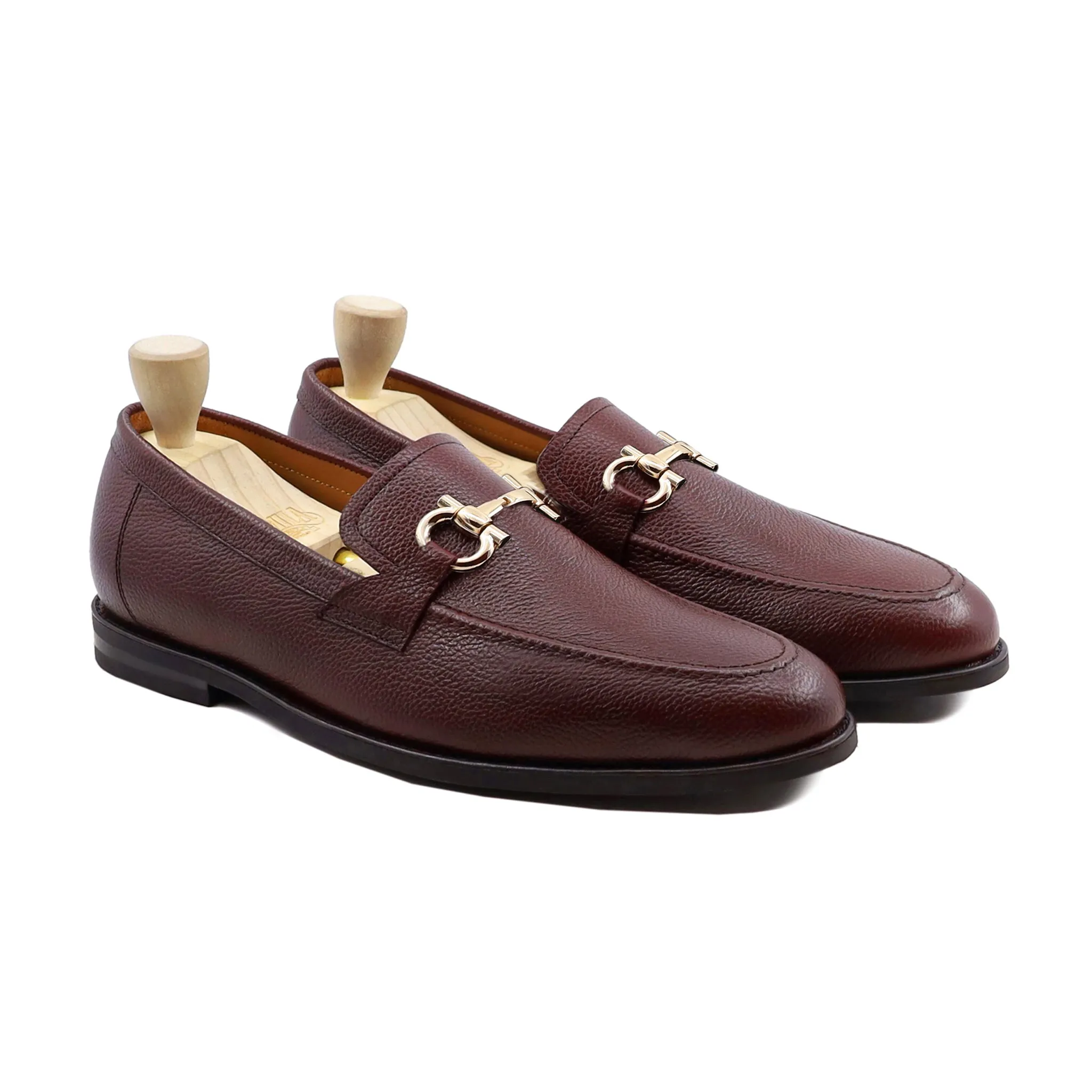 Bucharest -  Men's Oxblood Pebble Grain Leather Loafer