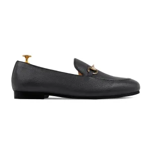 Byron - Men's Black Pebble Grain Leather Loafer