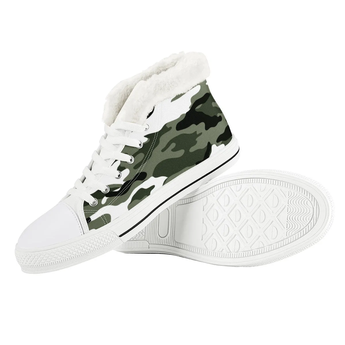 CAMOUFLAGE WHT WINTER CANVAS SHOES