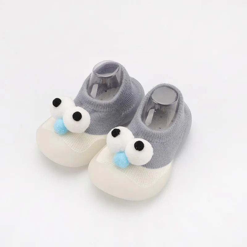 Children Cartoon Cotton Knitted Anti-slip Rubber Sole Indoor Sock Shoes