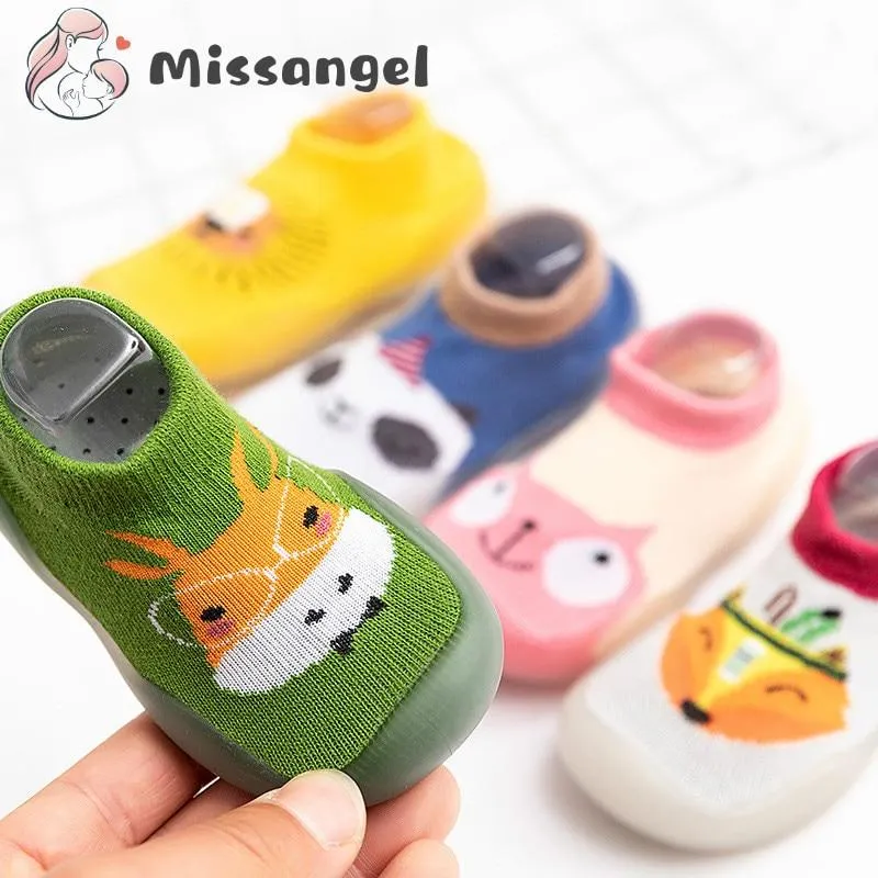 Children Cartoon Cotton Knitted Anti-slip Rubber Sole Indoor Sock Shoes