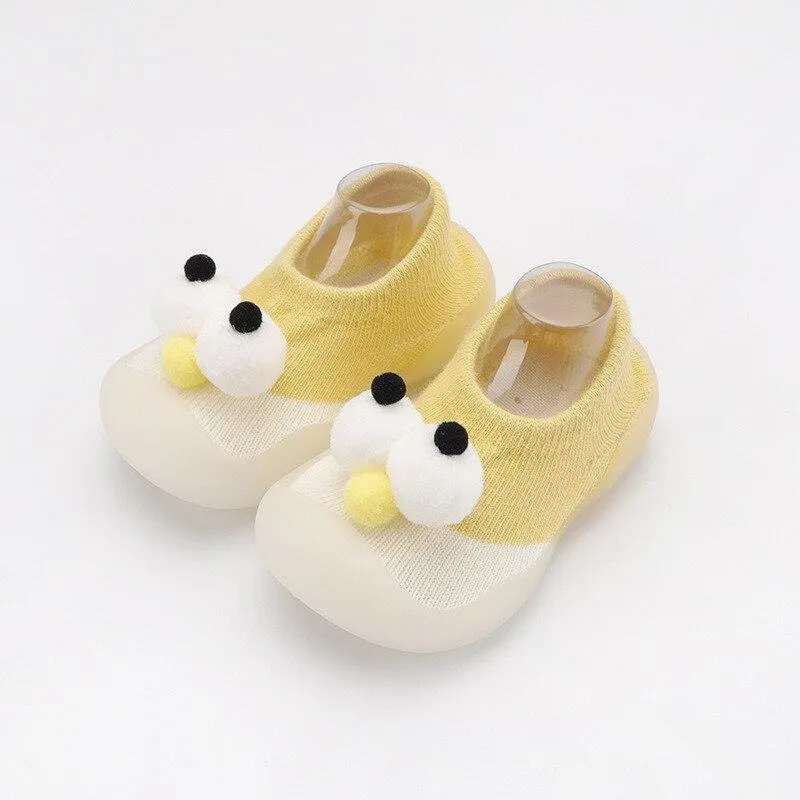 Children Cartoon Cotton Knitted Anti-slip Rubber Sole Indoor Sock Shoes