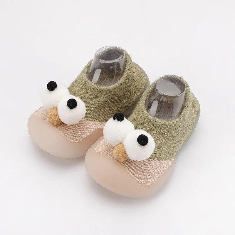 Children Cartoon Cotton Knitted Anti-slip Rubber Sole Indoor Sock Shoes