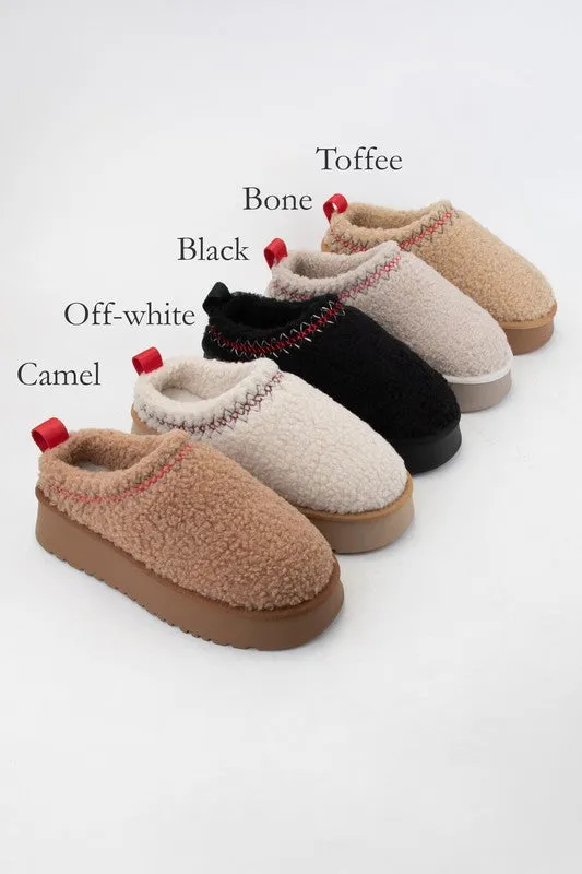 Cozy Platform Sherpa Slippers