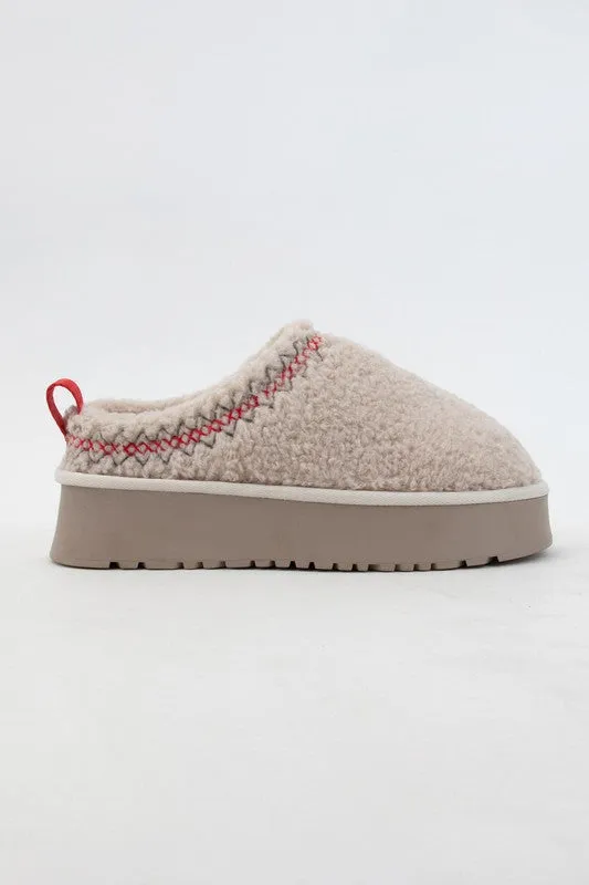 Cozy Platform Sherpa Slippers