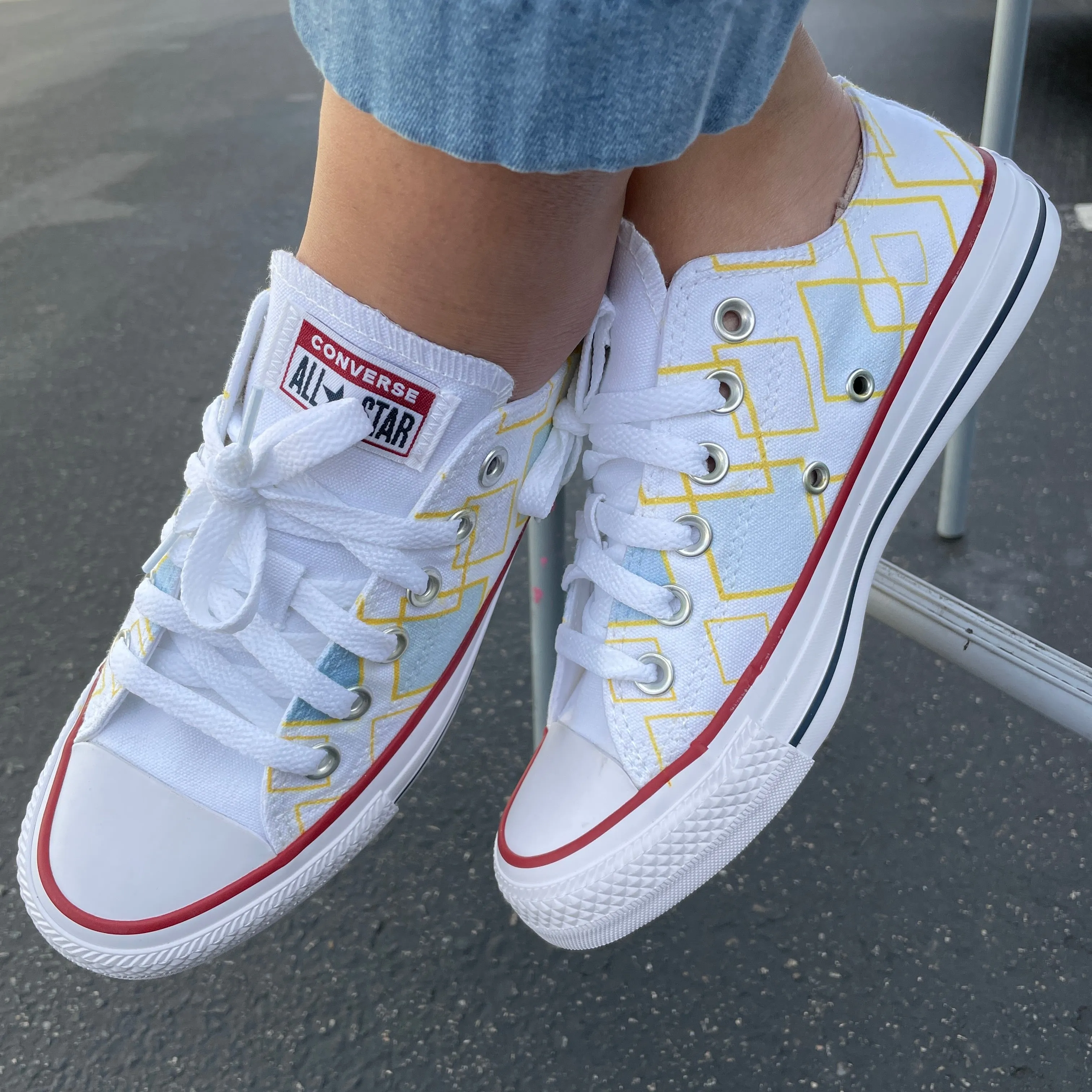 Dancing Diamond Pattern - Custom Low Tops - Custom Converse Shoes