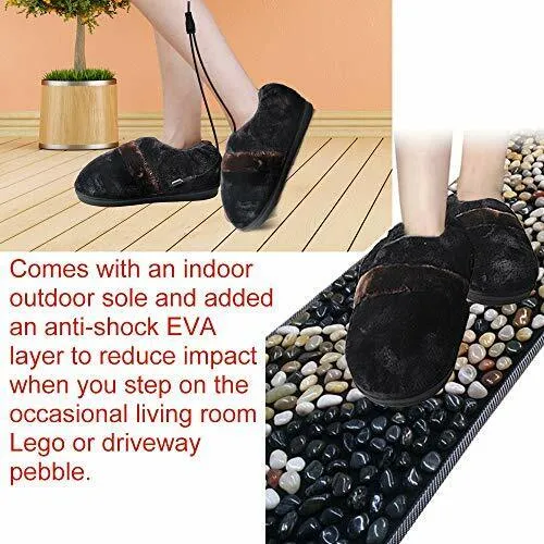 Foot Warmer Heated Indoor Shoes， USB Electric Heated Up Cold Weather House Shoes