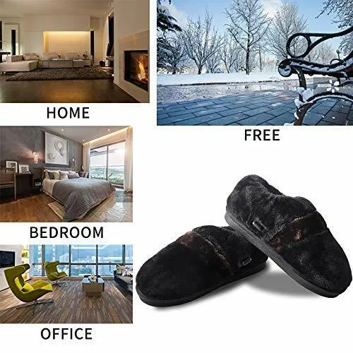 Foot Warmer Heated Indoor Shoes， USB Electric Heated Up Cold Weather House Shoes