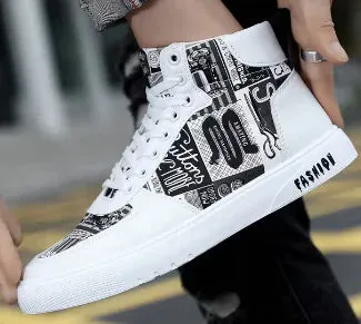 Graffiti High Top Men's Casual Shoes – Bold Street Style