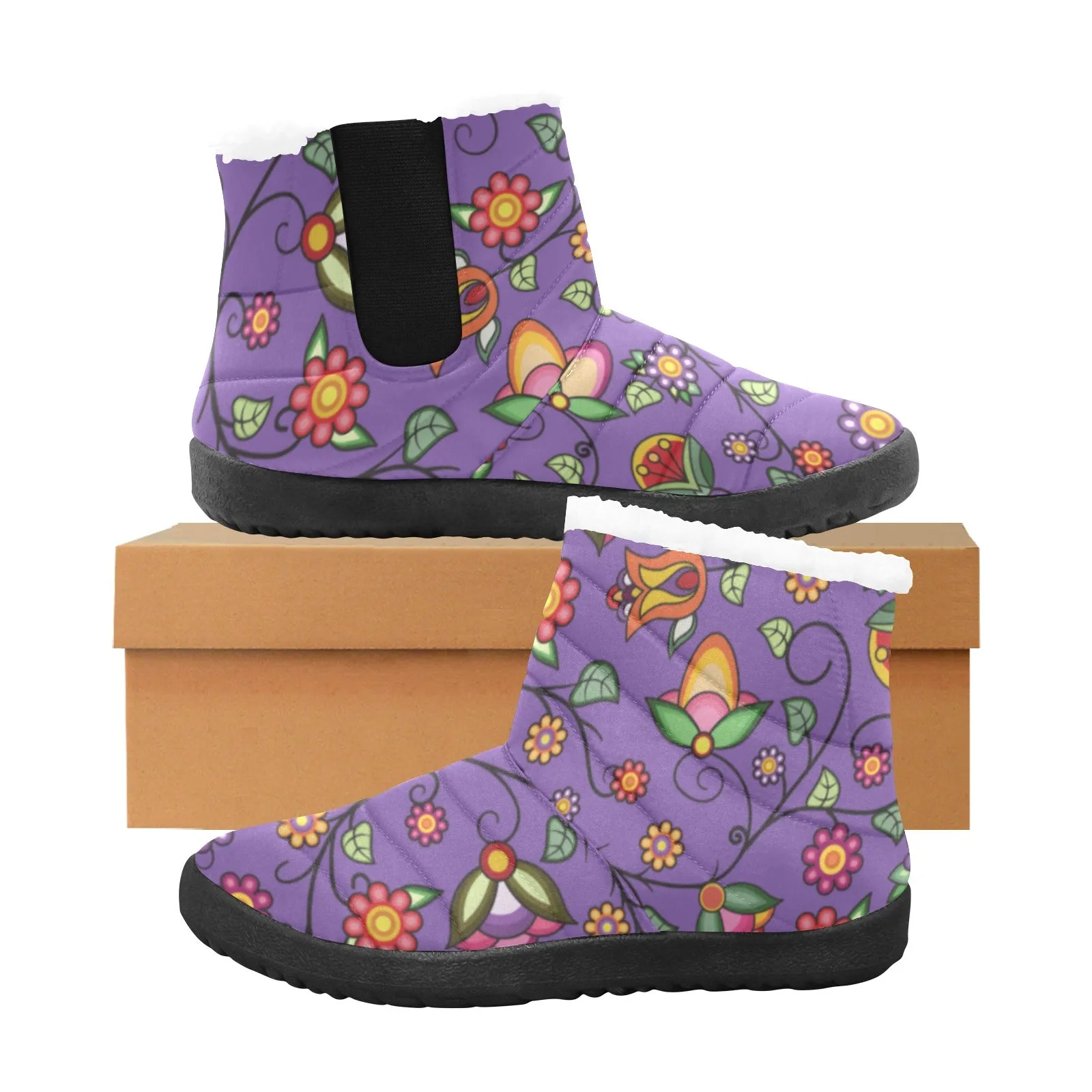 Heartbeat Petals Purple Men's Padded Winter Boot