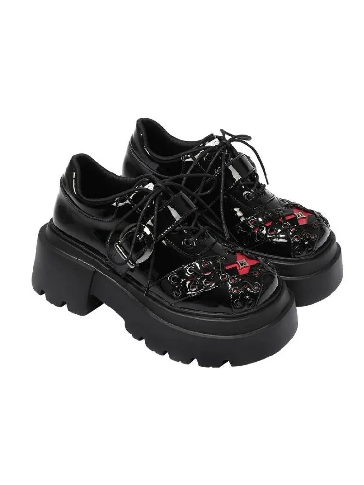 Japanese style dark platform shoes【s0000004486】