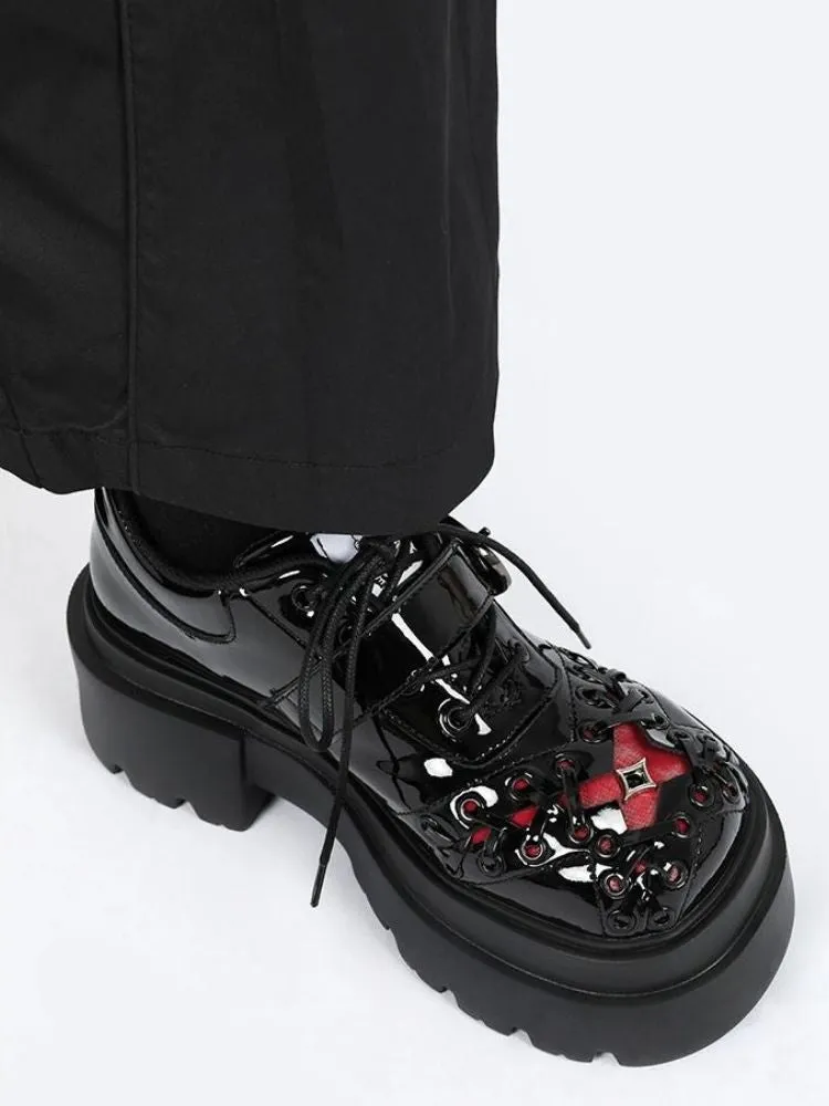 Japanese style dark platform shoes【s0000004486】