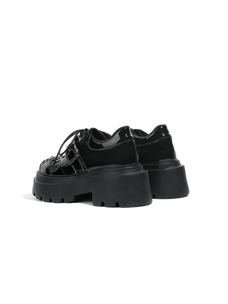 Japanese style dark platform shoes【s0000004486】