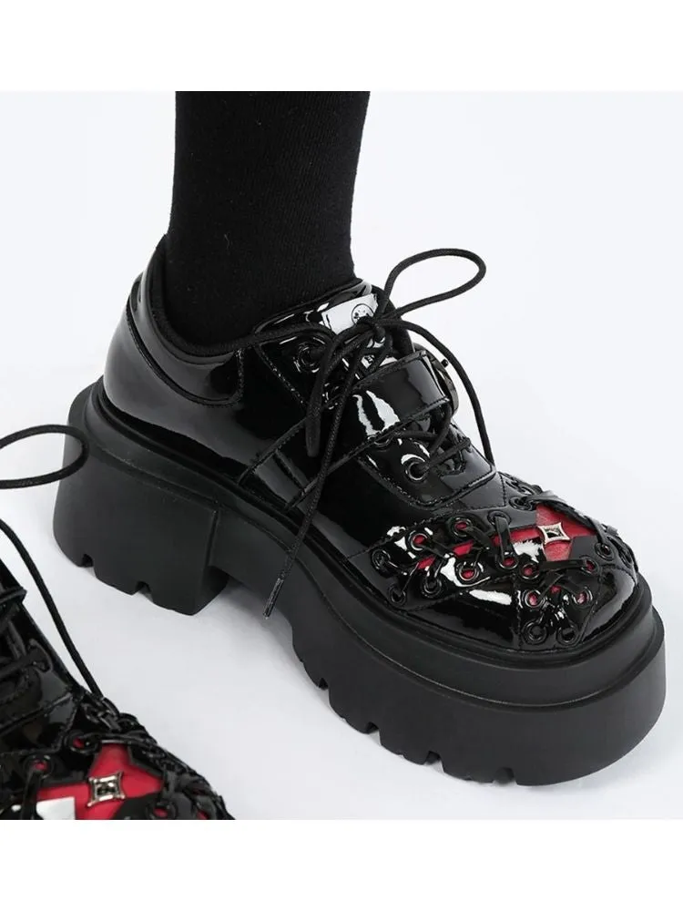 Japanese style dark platform shoes【s0000004486】