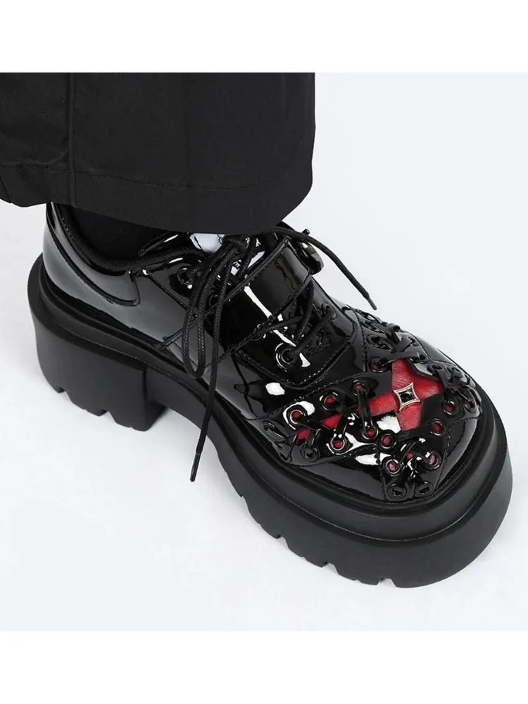 Japanese style dark platform shoes【s0000004486】