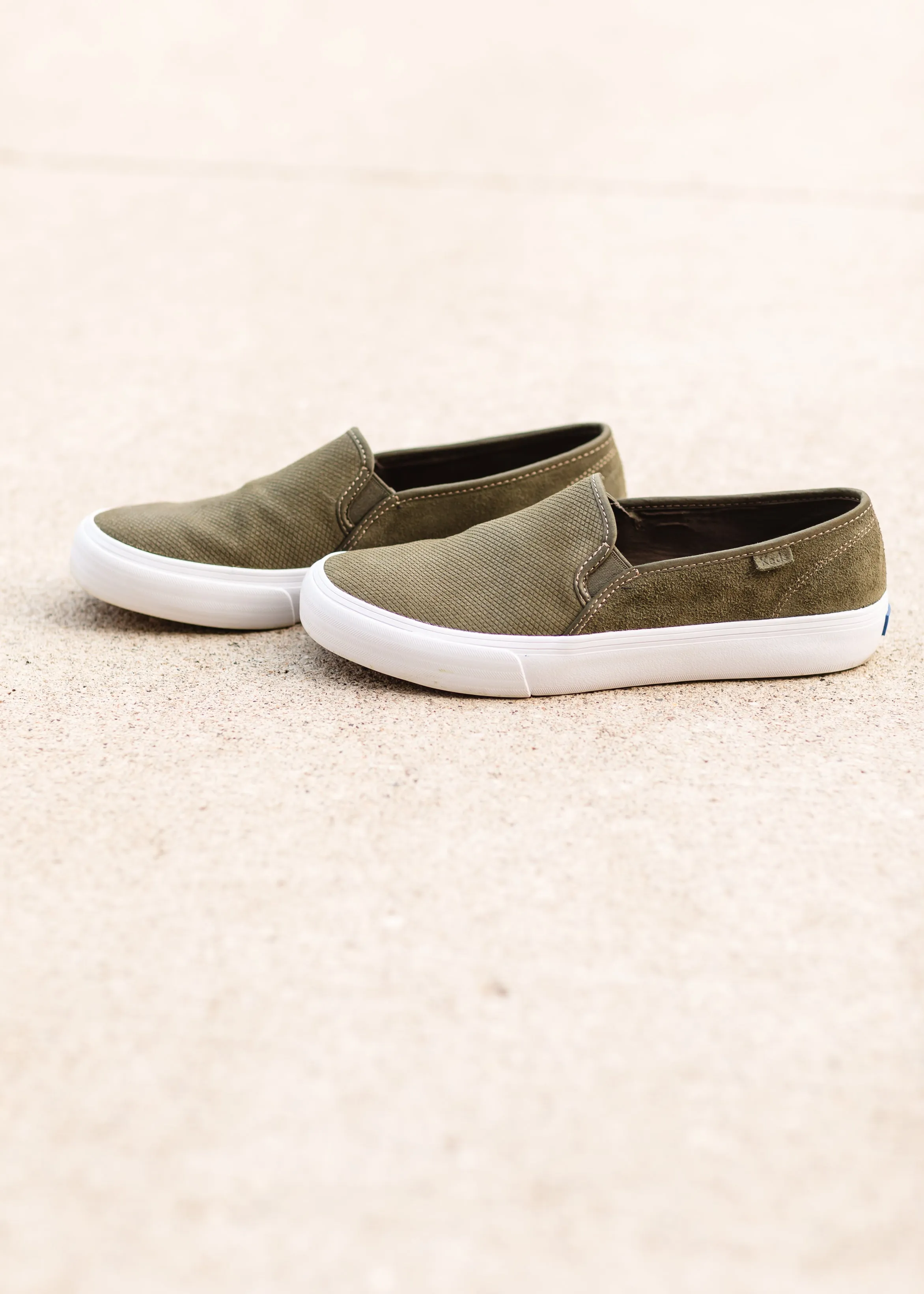 Keds Olive Suede Deck Shoes