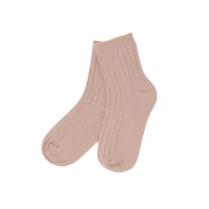 Kids Ribbed Socks -- Cookie Dough