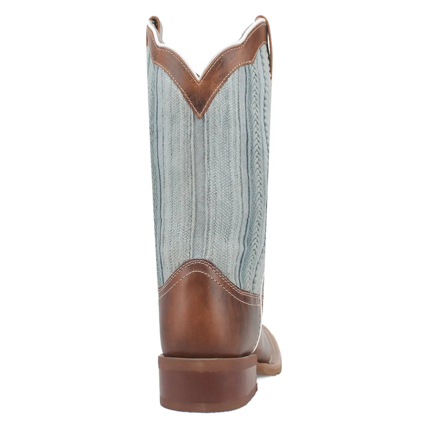 Laredo Womens Blue Moon Tan/Blue Leather Cowboy Boots