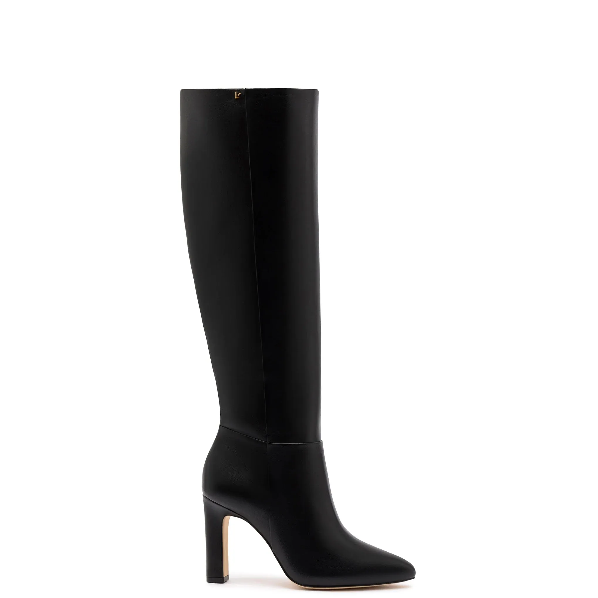 Larroude Cindy Hi Boot In Black Leather