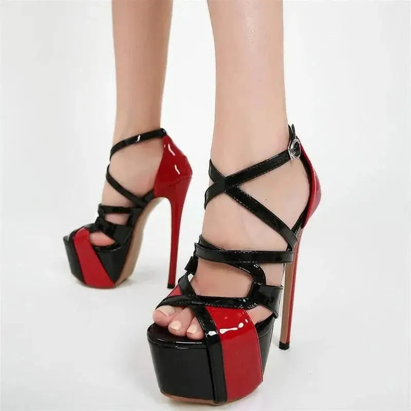 Liyke Luxe Peep Toe High Heel Sandals