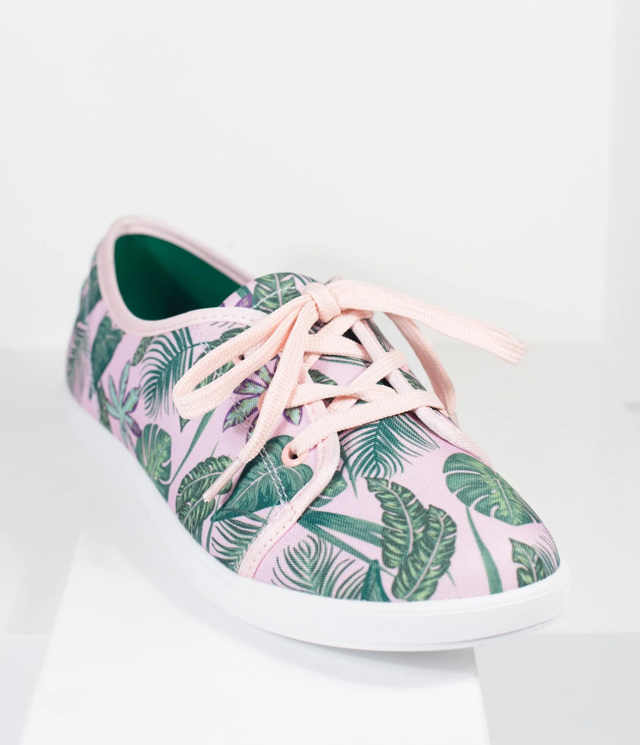 Lulu Hun Pink & Green Jungle Print Grace Sneakers