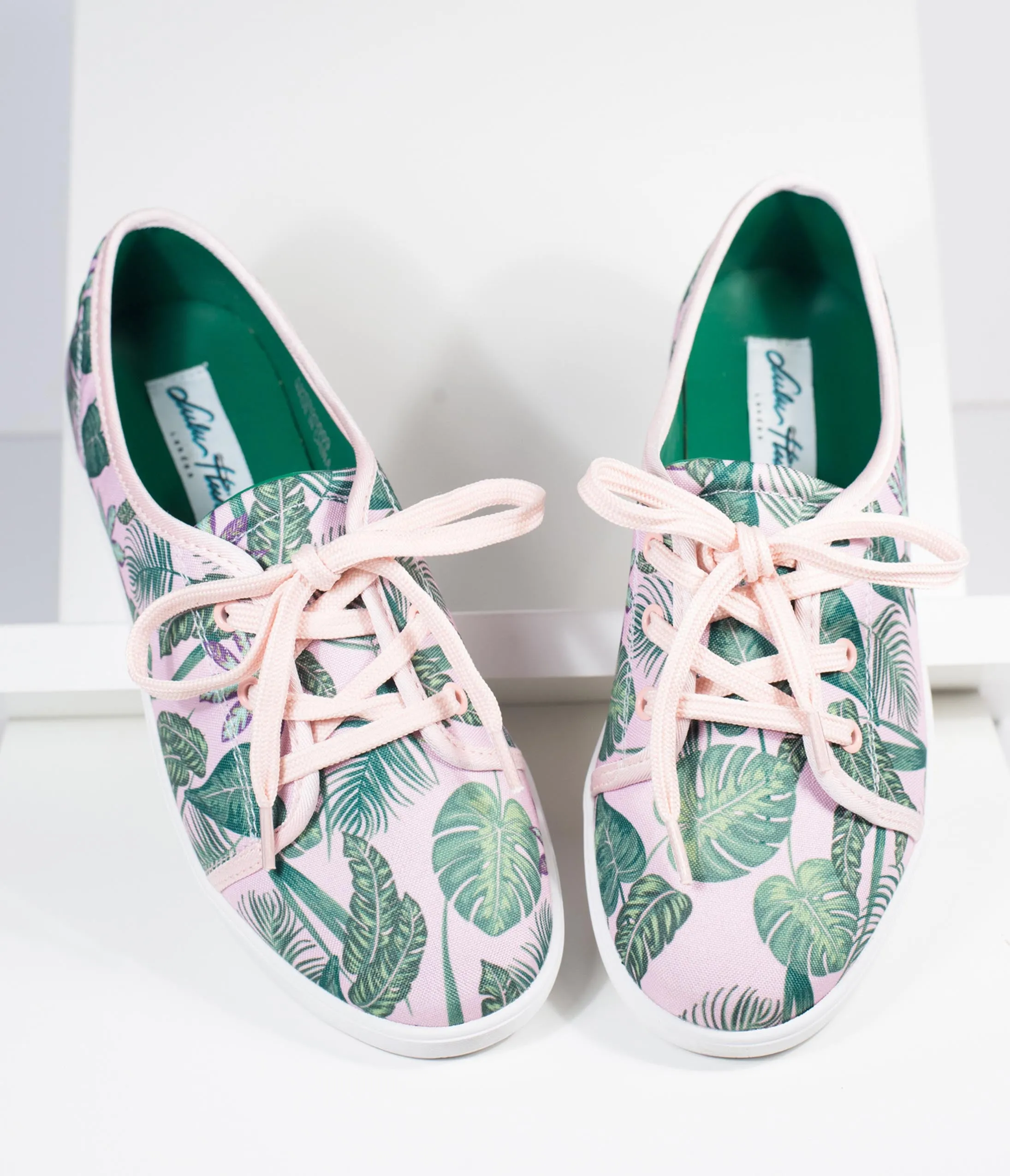 Lulu Hun Pink & Green Jungle Print Grace Sneakers