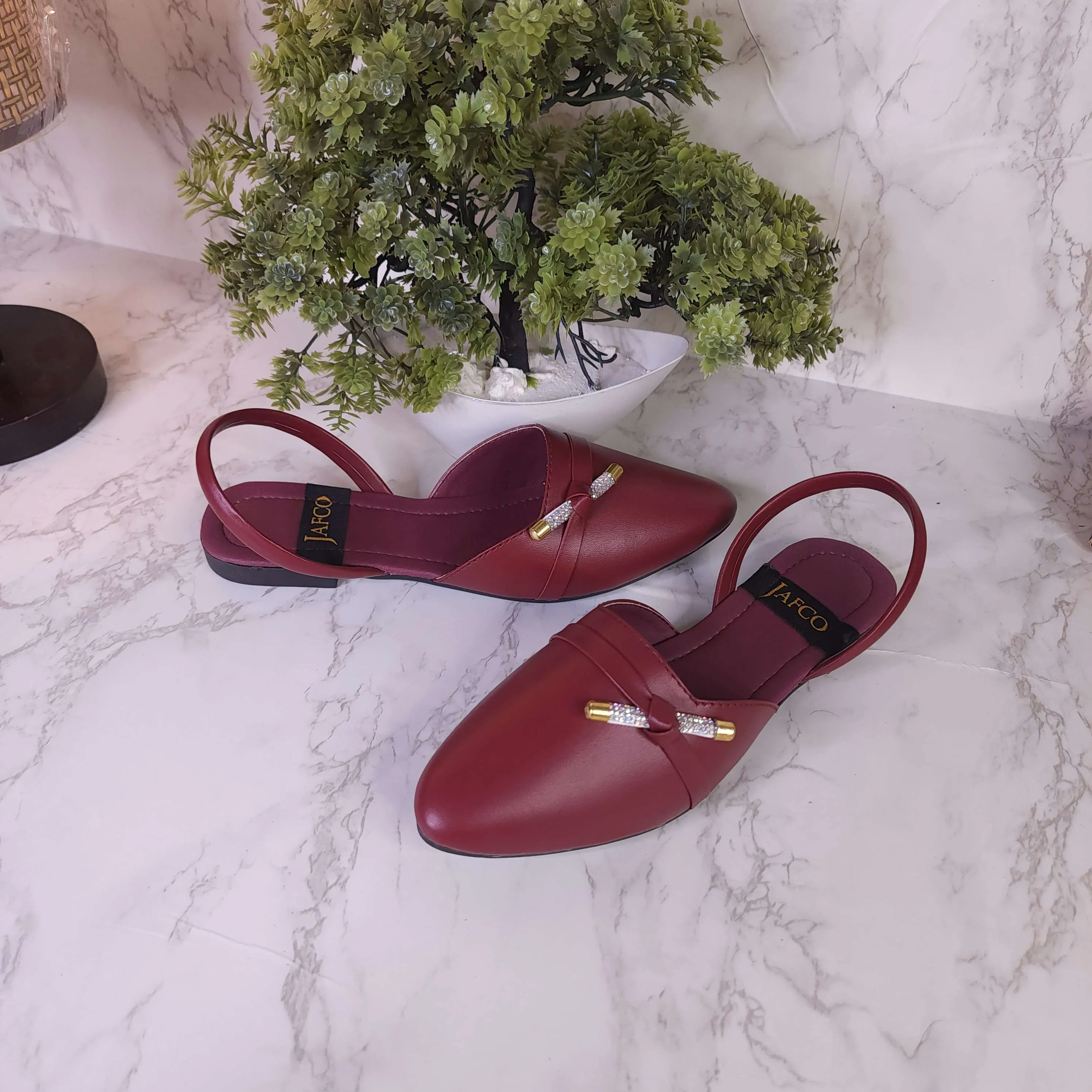 Maroon Close Toe Sandals