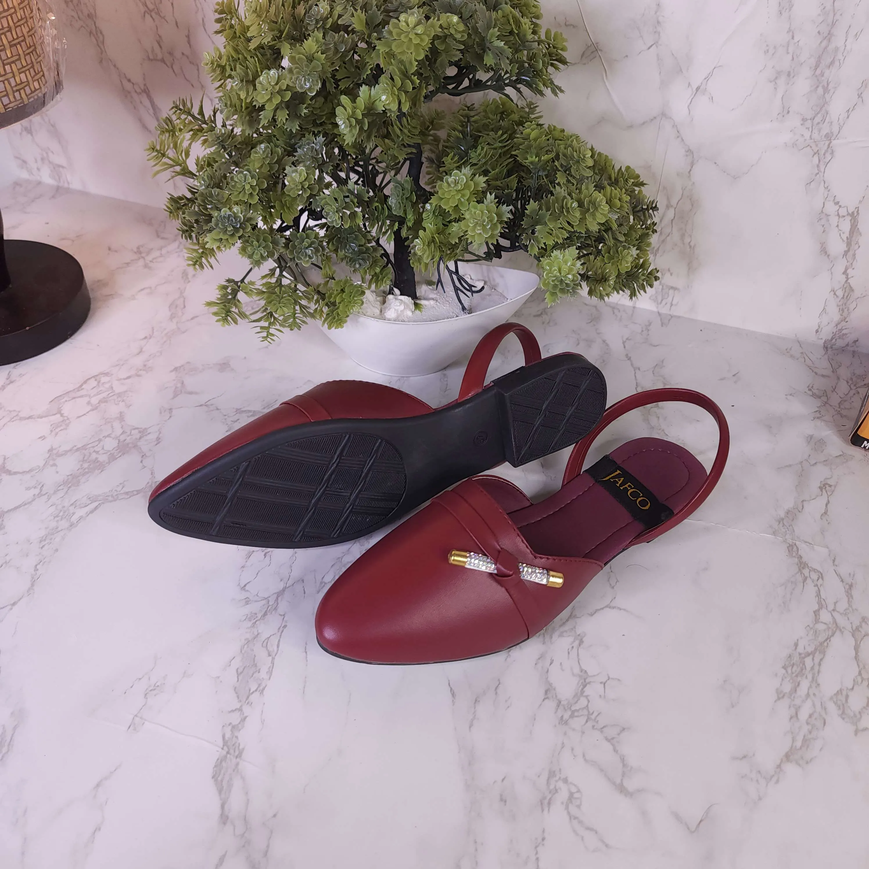 Maroon Close Toe Sandals