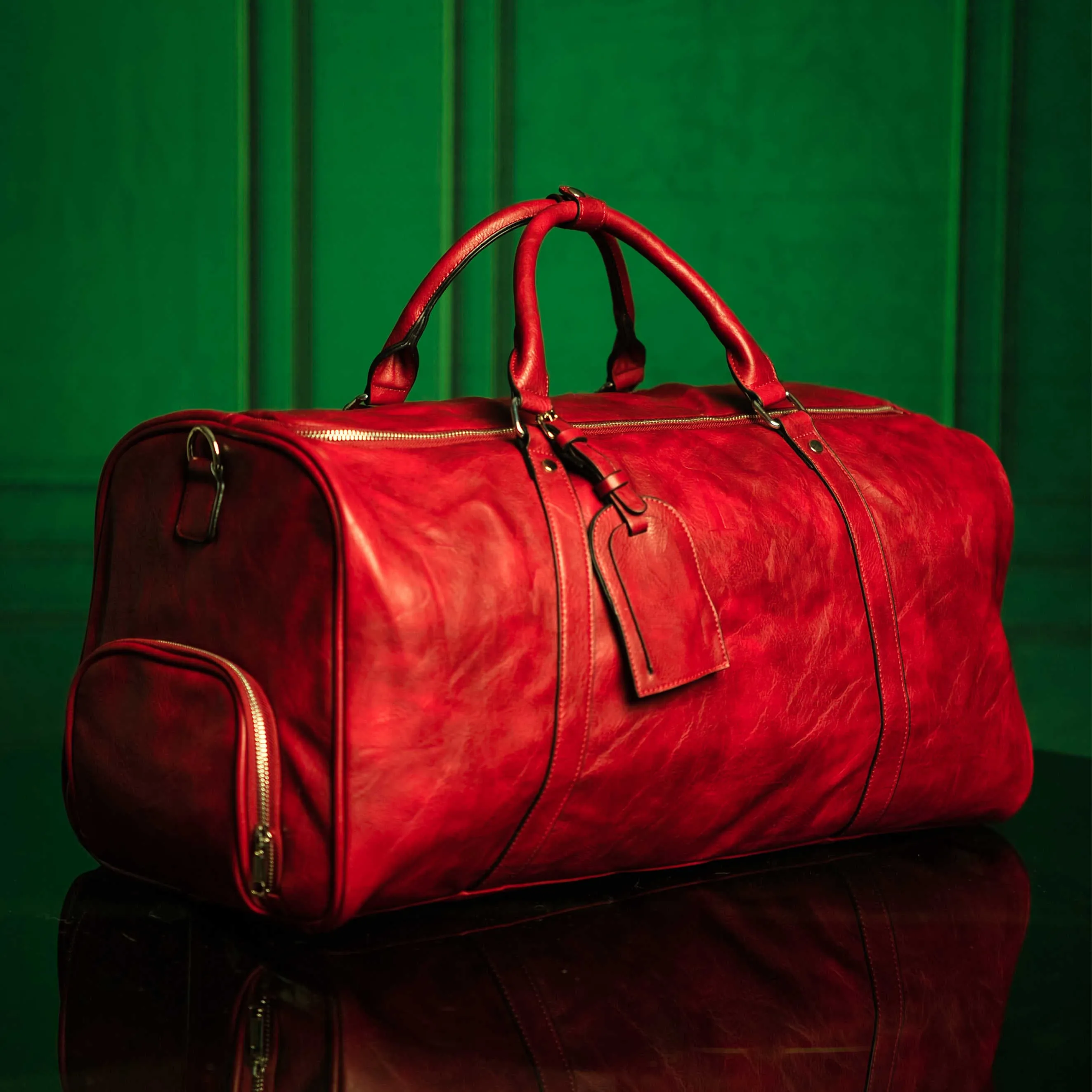 Maroon Luciano Leather 3 Bag Set