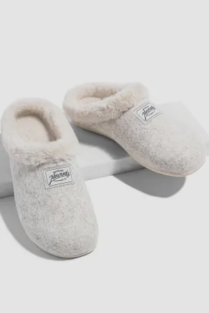 Mercredy Womens Beige Faux Fur Slippers