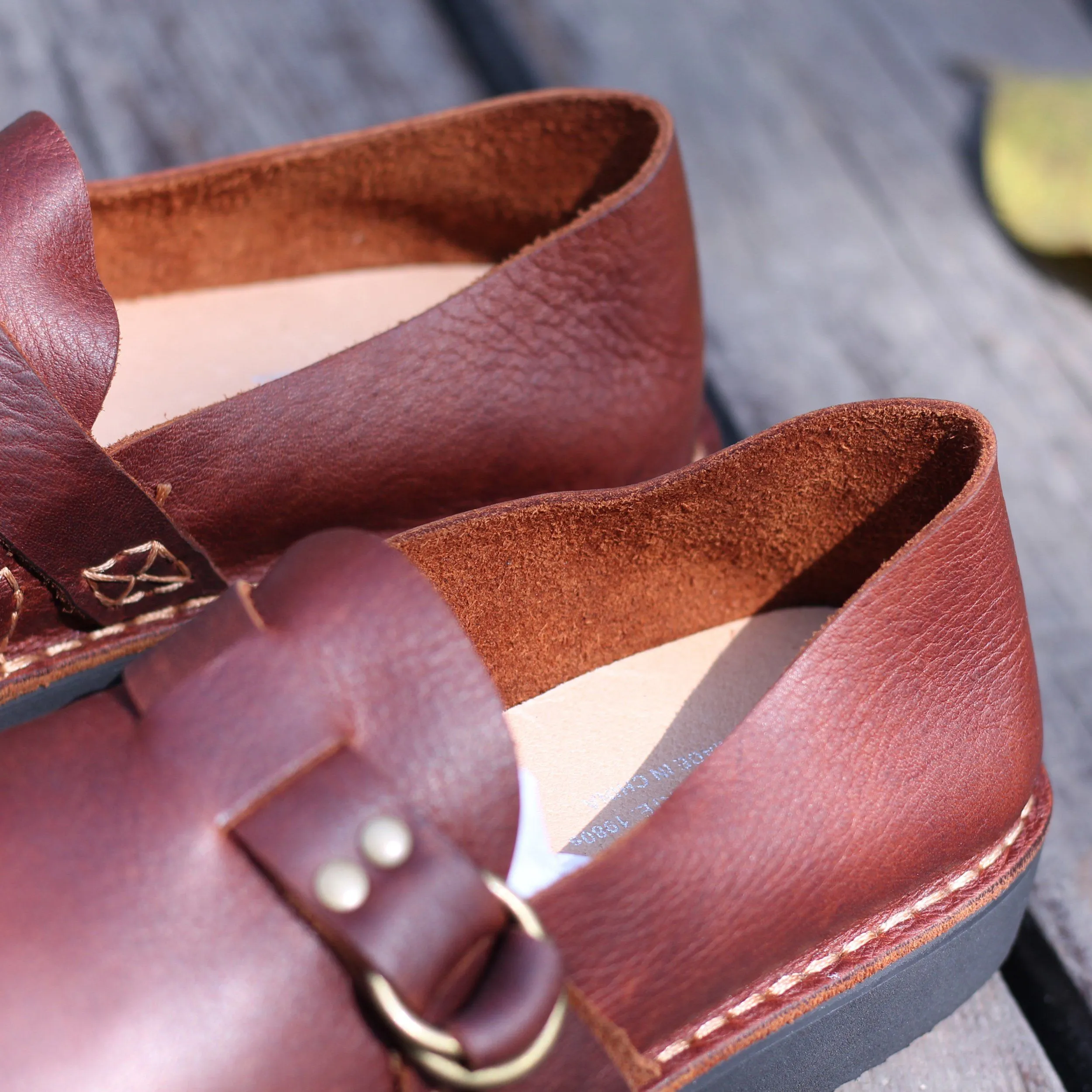 Middle English-Womens Handmade Full Grain Leather  Flats  Loafers- Black/Brown