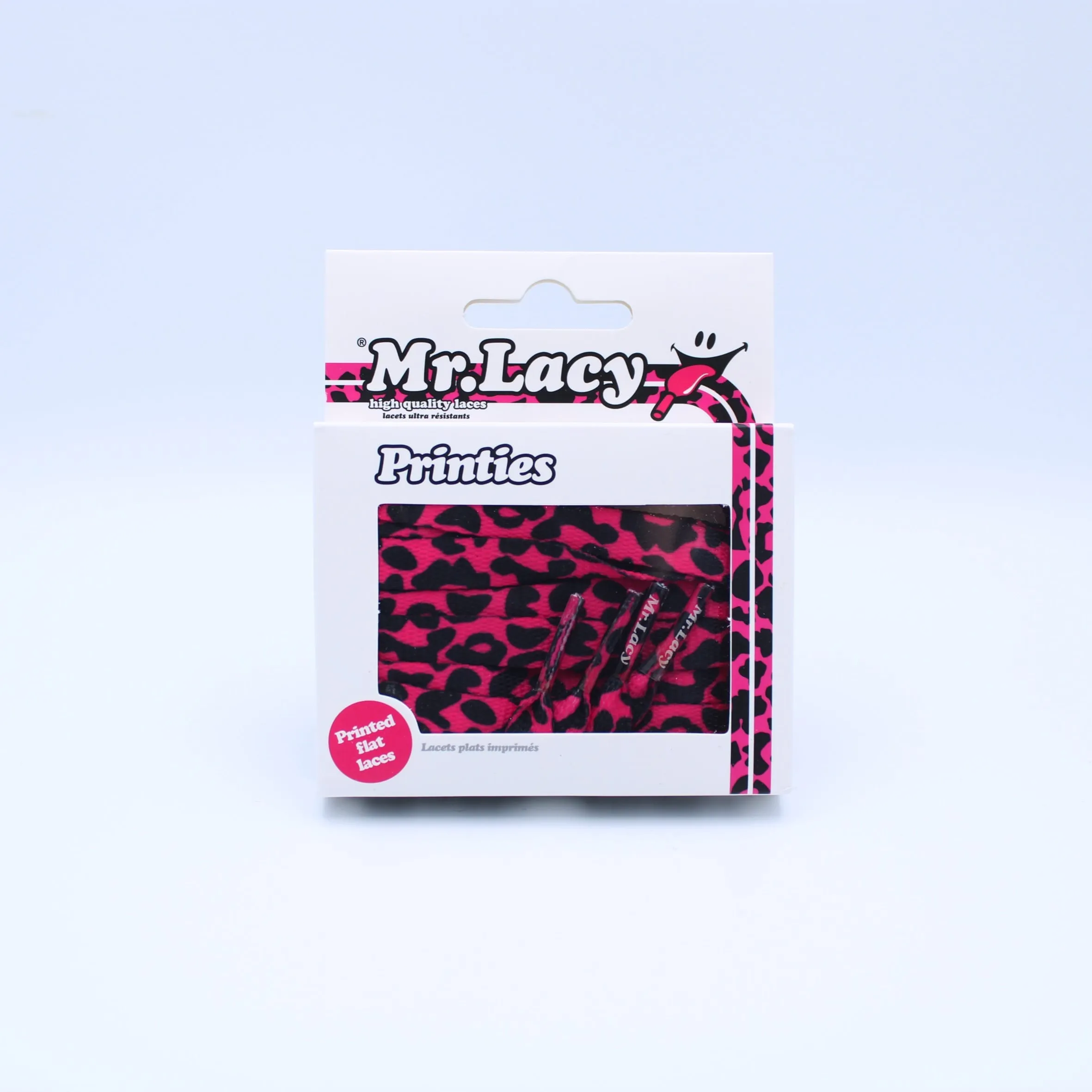 Printies Shoelaces · Leopard Pink/Black