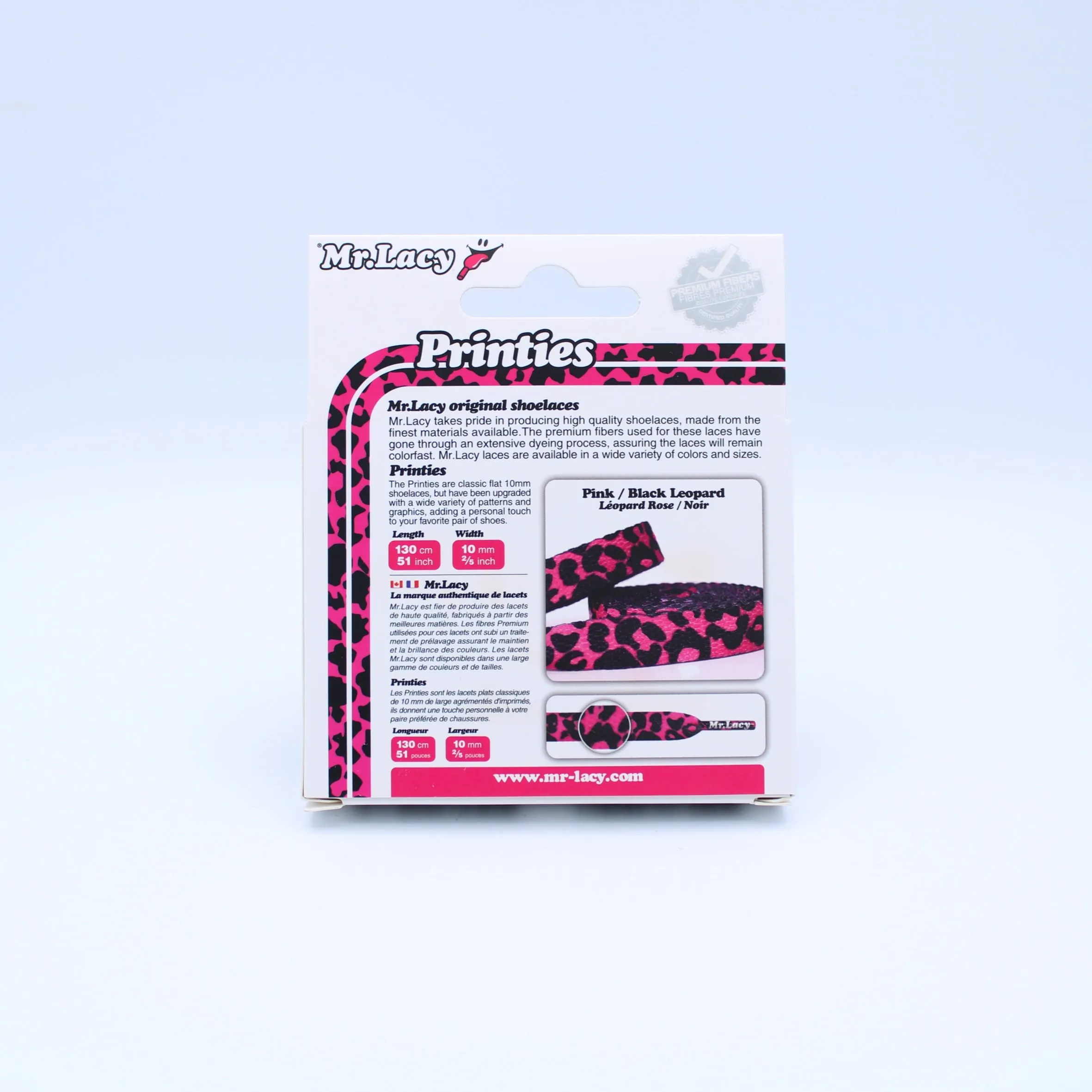 Printies Shoelaces · Leopard Pink/Black