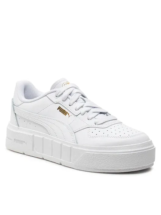 PUMA KID'S CALI COURT WHITE/GOLD SNEAKER SHOES