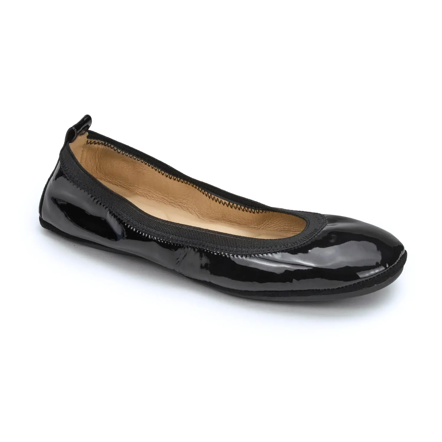 Samara Foldable Ballet Flat in Black Patent