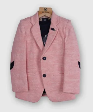 Self-Textured Pink Color Blazer with T-Shirt