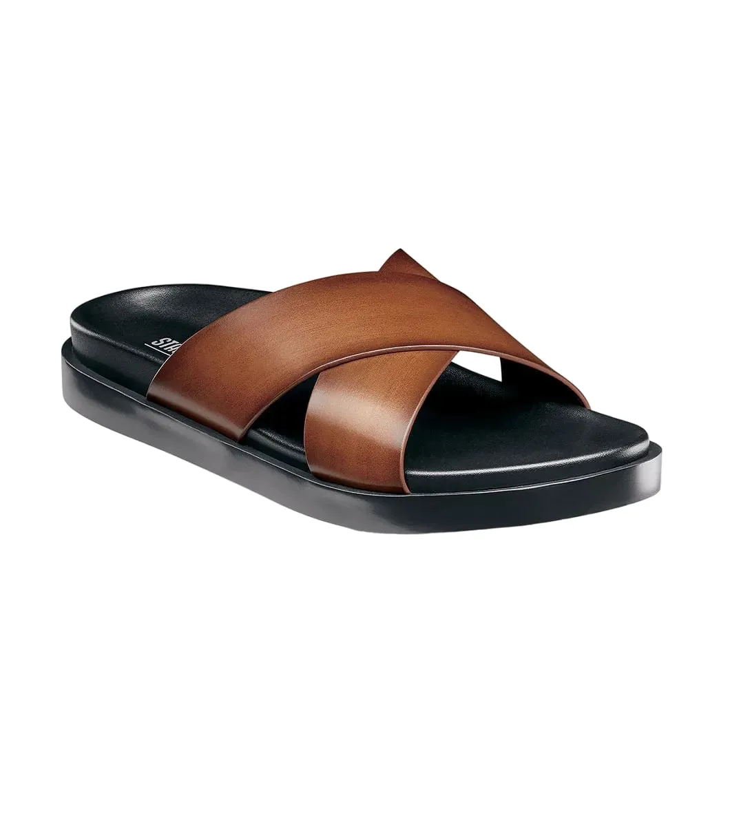 Stacy Adams Men's Montel Cross Strap Slide Sandal Loafer