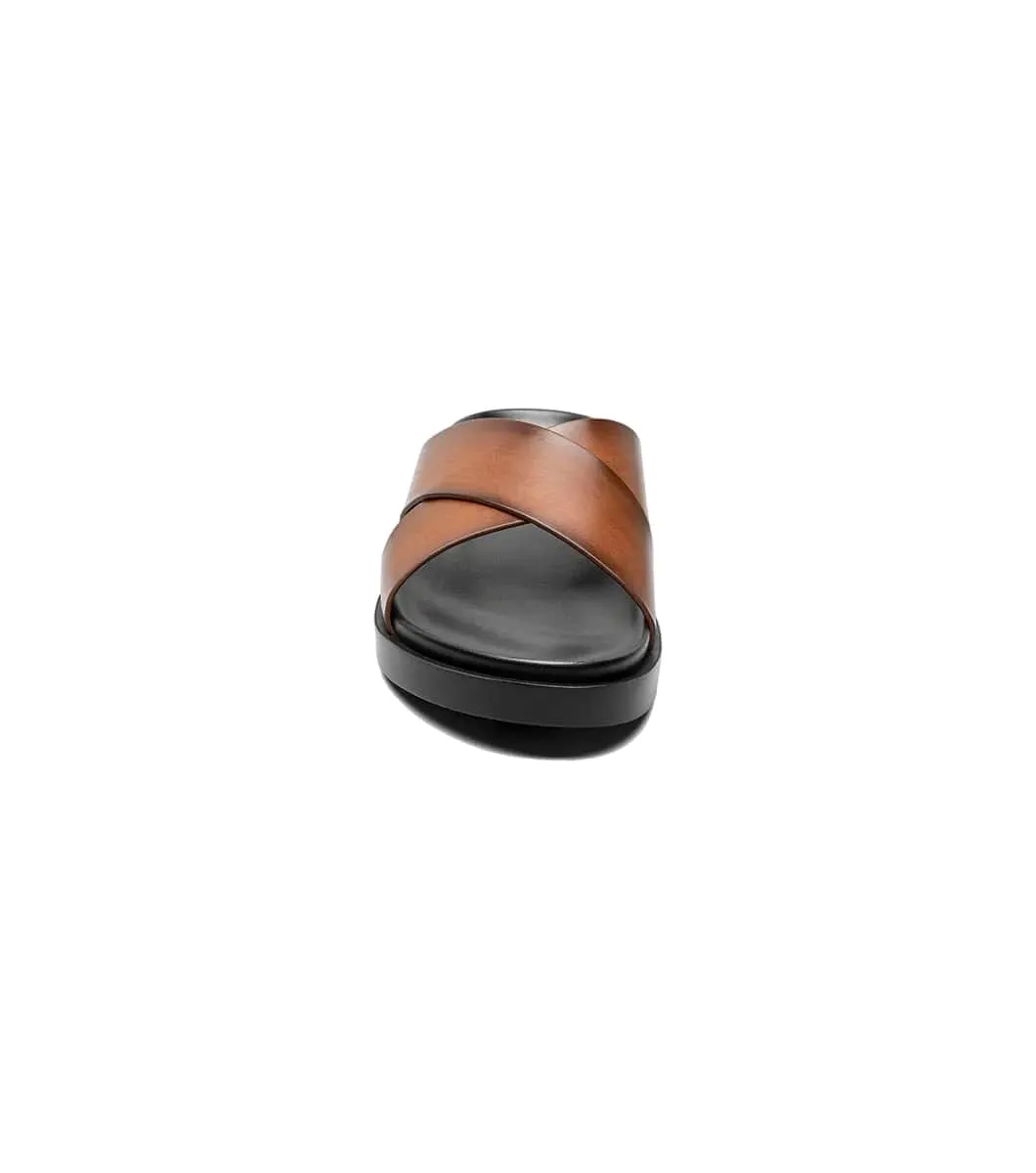 Stacy Adams Men's Montel Cross Strap Slide Sandal Loafer