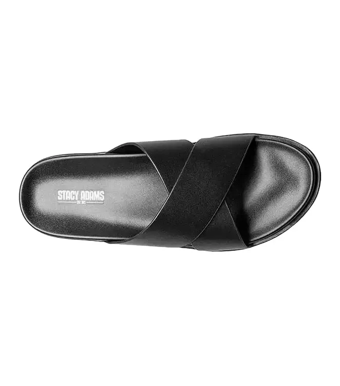 Stacy Adams Men's Montel Cross Strap Slide Sandal Loafer