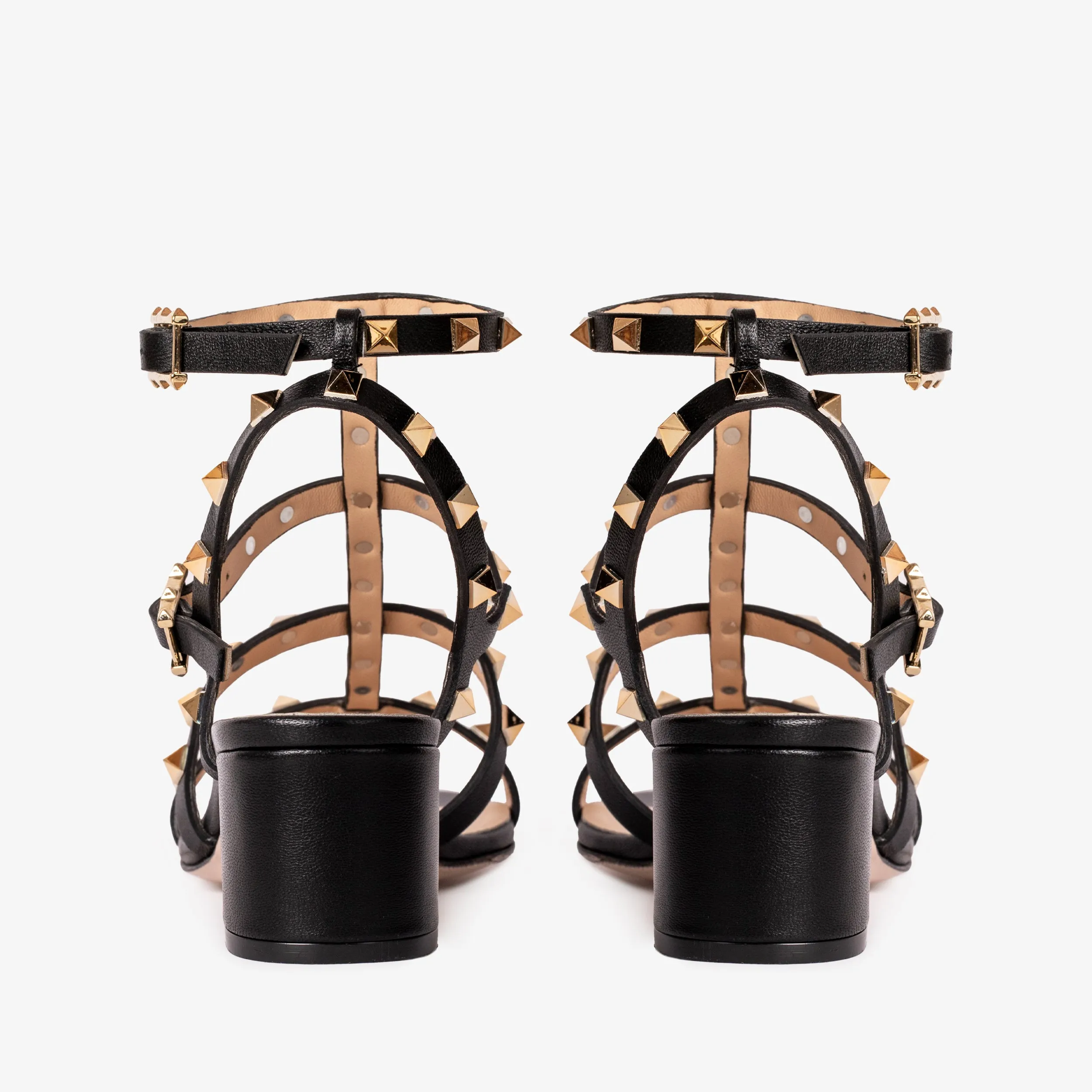 The Nejapa Black Multi Strap Leather Women Sandal