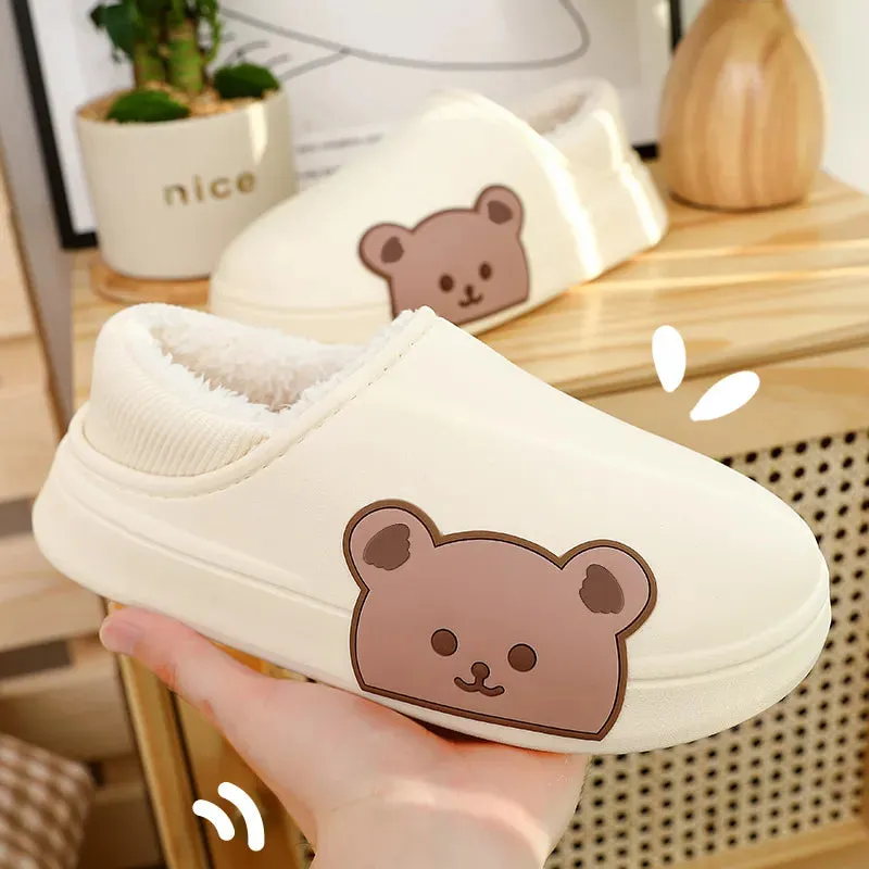 Thick Teddy Bear Winter Slippers