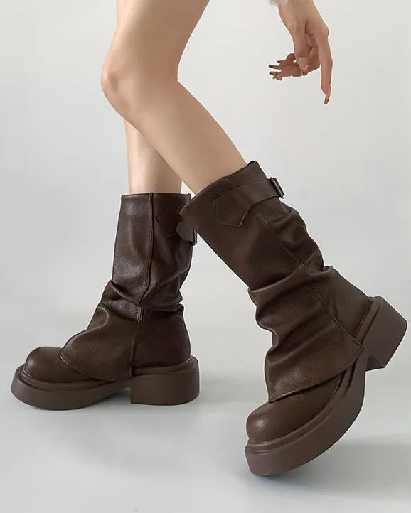 Uniwim Gift Grunge Style Slouch Boots